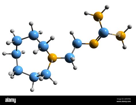 3D image of Guanethidine skeletal formula - molecular chemical structure of antihypertensive ...