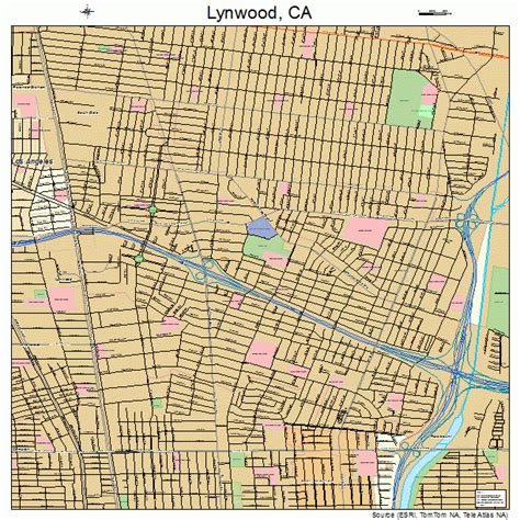 Lynwood California Street Map 0644574