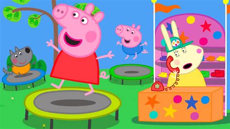 Peppa Pig Jumps High On Trampolines | Kids TV And Stories - YouTube