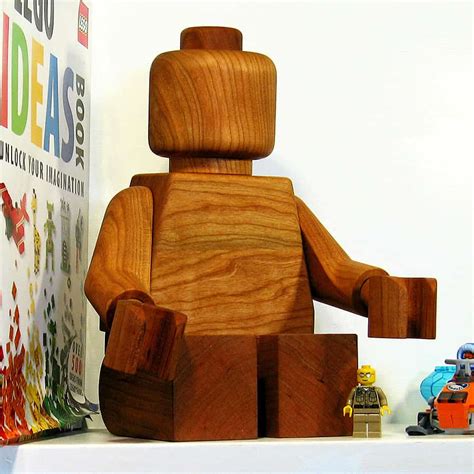 More Cows Than People Large Wooden Lego Man Sculpture – NoveltyStreet