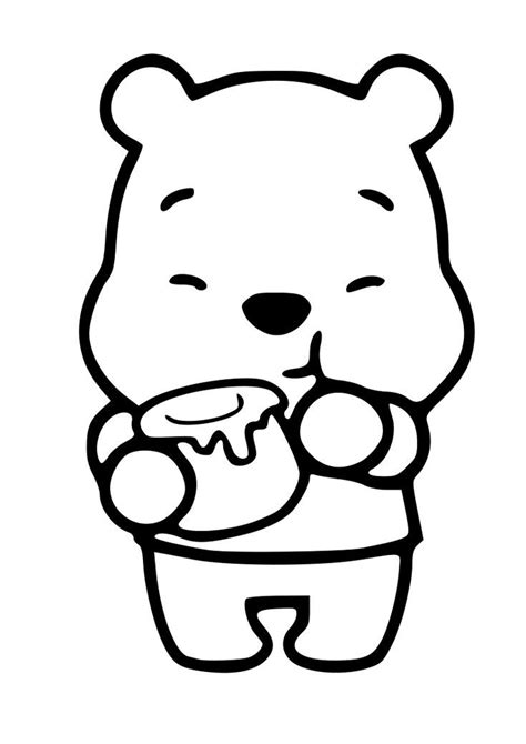 Dibujo de winnie the pooh kawaii para imprimir y colorear | Dibujos ...