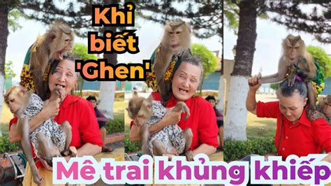 Buồn cười với chú khỉ biết GHEN không ưa phụ nữ - YouTube