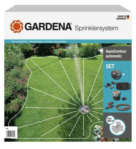 Gardena Sprinklersystem Complete Set with Large-Area Pop-Up Irrigation AquaContour automatic