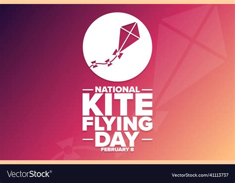 National kite flying day february 8 holiday Vector Image