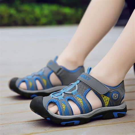 Children 2018 Summer Beach Shoes Closed Toe Sandals For Boys And Girls ...