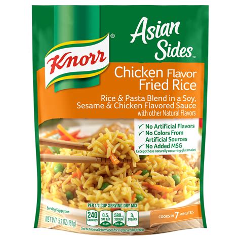 Knorr Chicken Fried Rice Asian Side Dish: Nutrition & Ingredients ...