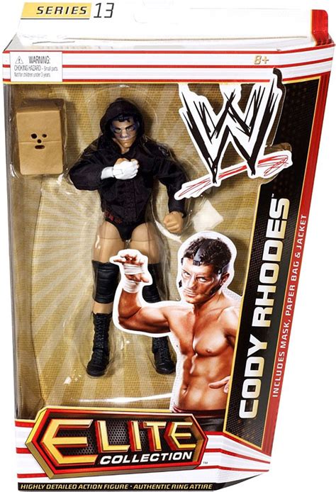 WWE Wrestling Elite Series 13 Cody Rhodes Action Figure Mask, Paper Bag ...