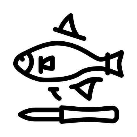 fish cut fin icon vector outline illustration 17440355 Vector Art at ...