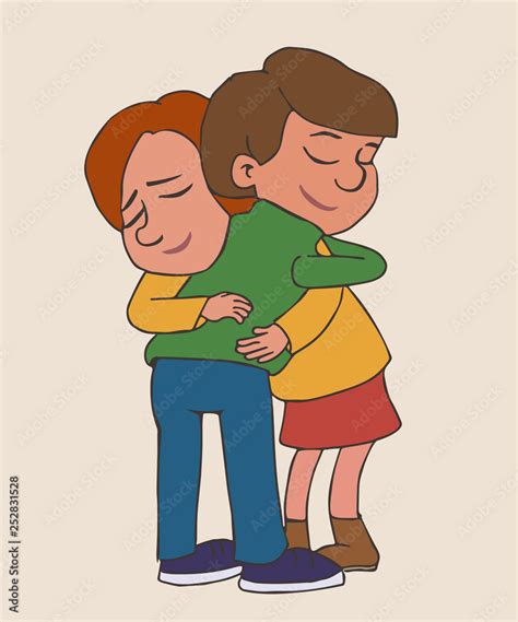 cartoon people hugging cartoon vector Stock Vector | Adobe Stock