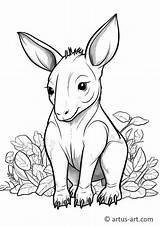 Cute Aardvark Coloring Page » Free Download Artus Art sketch template