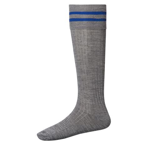 Magicfit Trimmed Grey/Royal Long Socks-GYRO