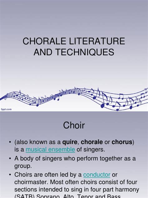 Chorale Literature and Techniques | PDF | Choir | Singing