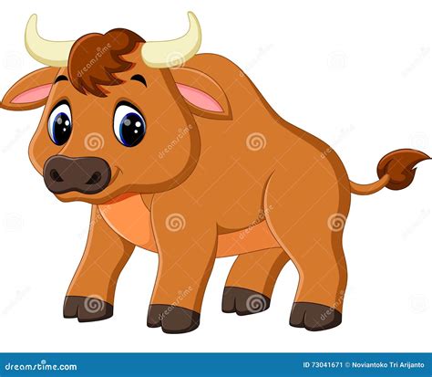 Cute baby bull cartoon stock vector. Illustration of strong - 73041671