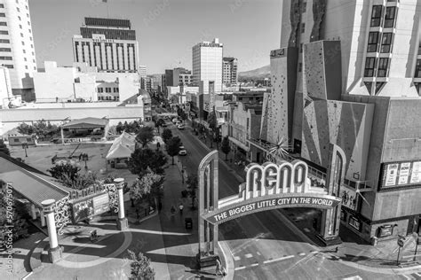 The Reno Arch in Reno, Nevada. The original arch was built in 1926 to ...