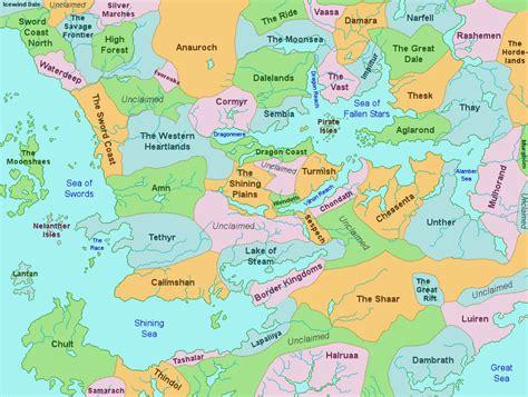 Forgotten Realms Political Map – Map Vector