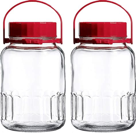 Amazon.com: 1 Gallon Glass Jar With Lid Wide Mouth Airtight Plastic ...