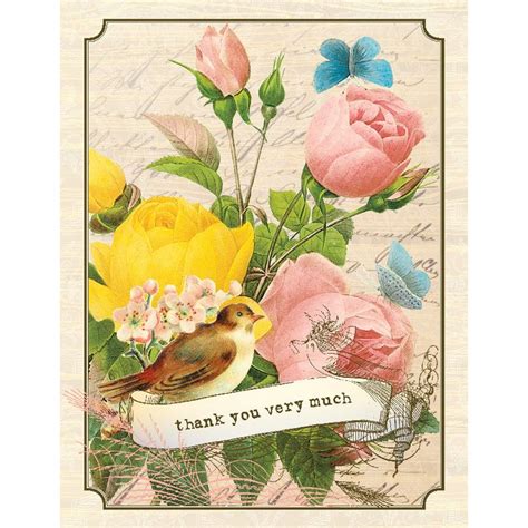 Vintage Roses Thank You Card Toronto Ontario Florist - Gilded and Green ...