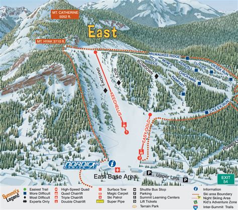 The Summit at Snoqualmie Summit East Ski Trail Map - Snoqualmie Pass ...