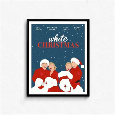 White Christmas Movie Poster Minimalist Movie Print Holiday | Etsy ...