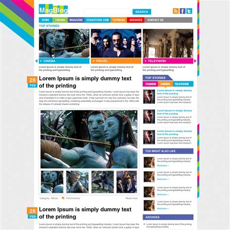 Premium Magazine Blog Template PSD For Free Download - Freebie No: 43