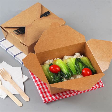 Disposable Takeaway Craft Paper Lunch Food Box Paper Meal Box Standard