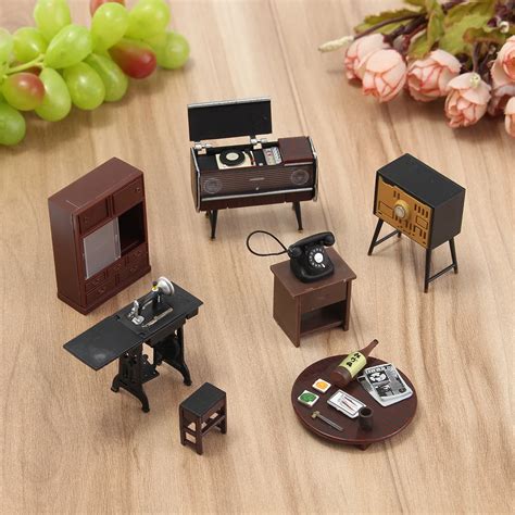 Aliexpress.com : Buy 7pcs/set Wooden DIY 1:12 Simulation Miniature Dollhouse Furniture Mini ...