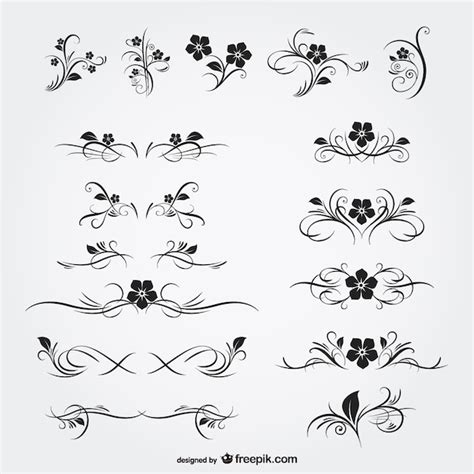 Vintage floral page dividers Vector | Free Download