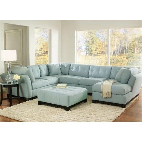 A new sofa is becoming needish for the Jenkins' | Blue sofas living room, Light blue sofa, Blue ...