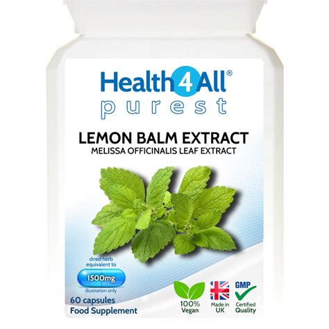 Lemon Balm Extract 1500mg Capsules | Health4All