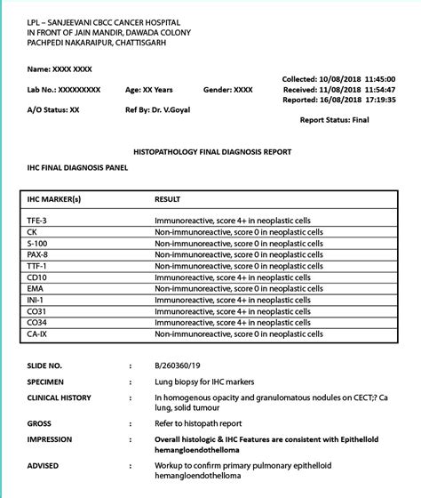 Histopathology Report