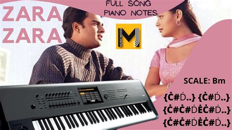 Zara Zara Behekta hai Piano notes | Chords | Full Song - Mj Music Notes