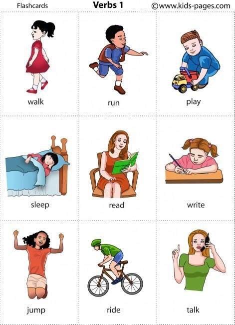 Verbs 1 | Verbs for kids, Learning english for kids, Kids english