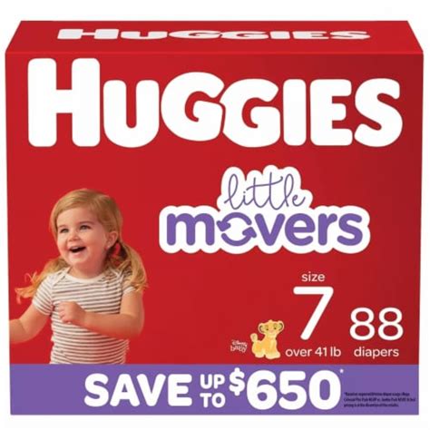 Huggies Little Movers Diapers, Size 7 - 41+ Pounds (88 Count), 1 unit - Fred Meyer