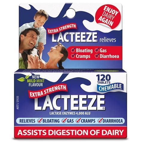 Lacteeze Extra Strength Lactase Enzymes 120 Tablets - He ...