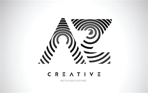 AZ Lines Warp Logo Design. Letter Icon Made with Black Circular Lines. 6331848 Vector Art at ...