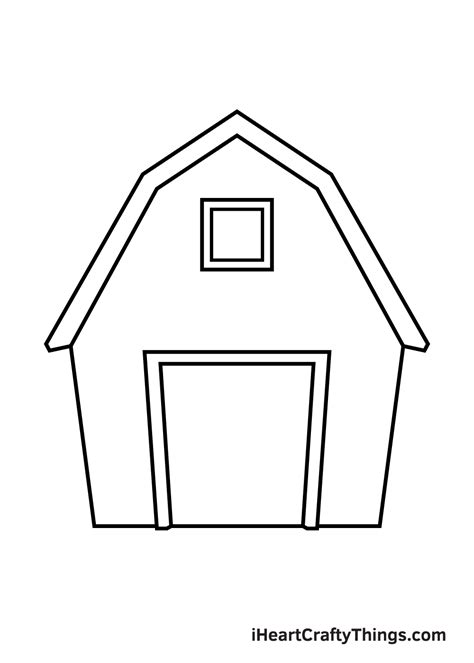 Barn Drawing - How To Draw A Barn Step By Step