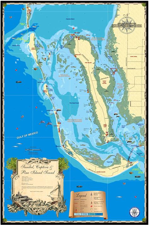 Sanibel, Captiva & Pine Island Sound Map - Island Map Store