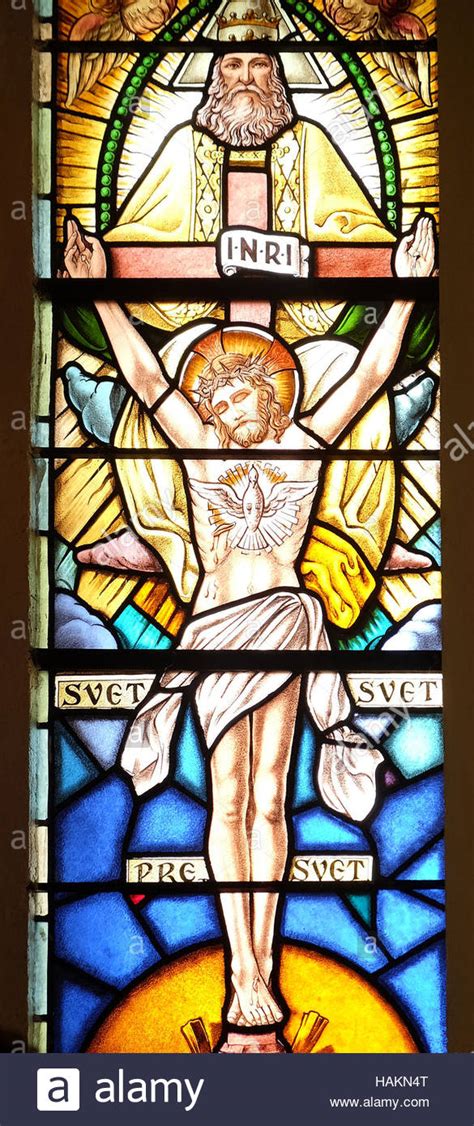 Holy Trinity, stained glass window in the parish church of the Holy ...