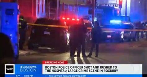 Large crime scene in Roxbury after officer shot - CBS Boston