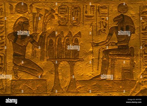 Reliefs inside Great Temple Abu Simbel Egypt Stock Photo - Alamy