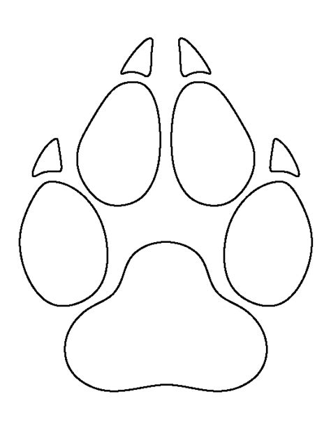 Printable Wolf Paw Print Template | Wolf paw print, Wolf paw, Wolf craft