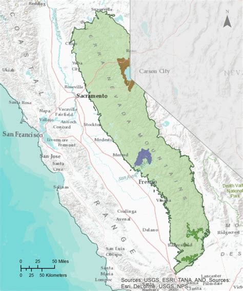 Sierra Madre California Map California Mountain Range Map Detailed ...