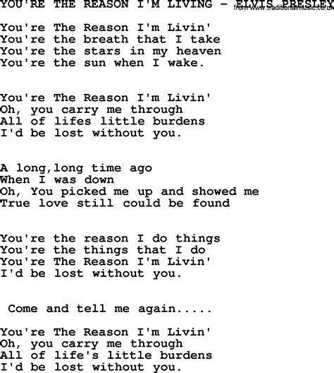 You're The Reason I'm Living-Elvis Presley-.txt, by Elvis Presley ...