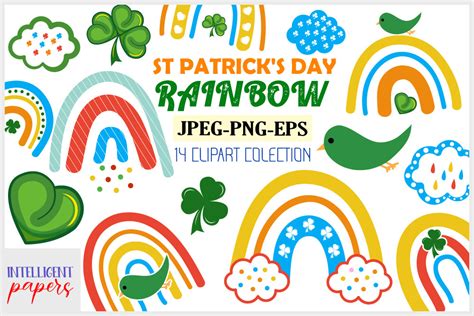 St Patrick's Day Rainbow Clipart Set Graphic by Intelligent Papers ...