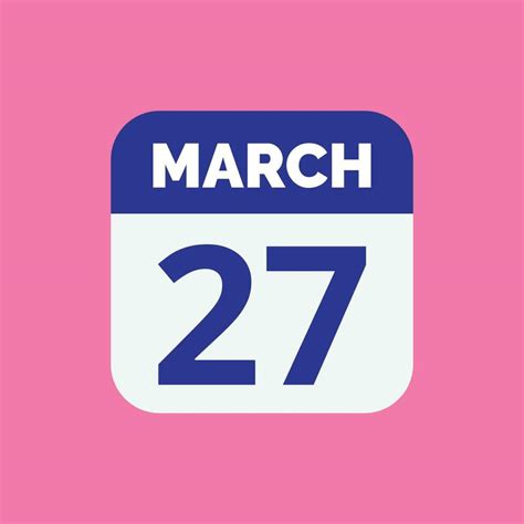 March 27 Calendar Date 23393293 Vector Art at Vecteezy