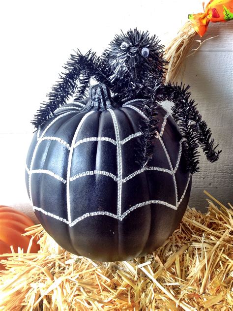 Spider Web On Pumpkin - DIY