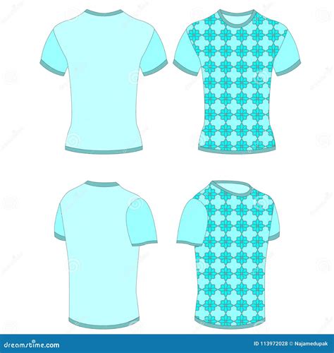 Vector of Light Blue Shirt with Dark Blue Design Stock Vector - Illustration of object, garment ...