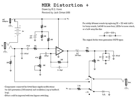 Guitar Distortion Pedal Schematic