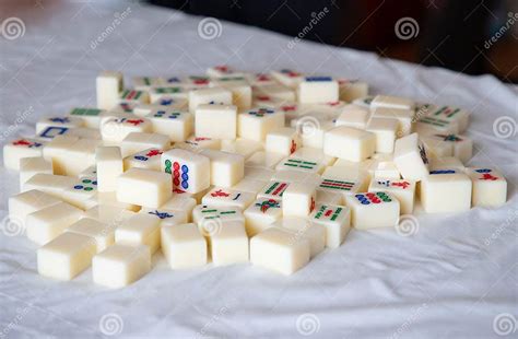 Chinese People Play Mahjong, or Majiang, an Asian Tile-based Game Stock Image - Image of game ...