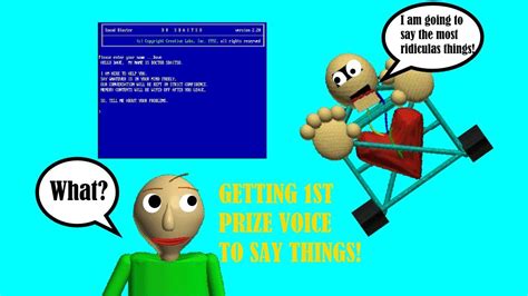 Getting The 1st Prize Voice To Say Funny Things! (Baldi's Basics Horror Game) - YouTube